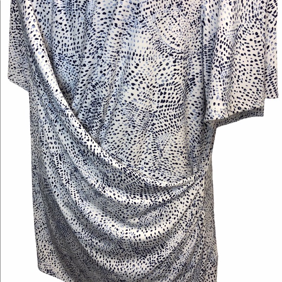 Chaus Wrap Short Flutter Sleeve Blouse Size Large - Picture 9 of 9